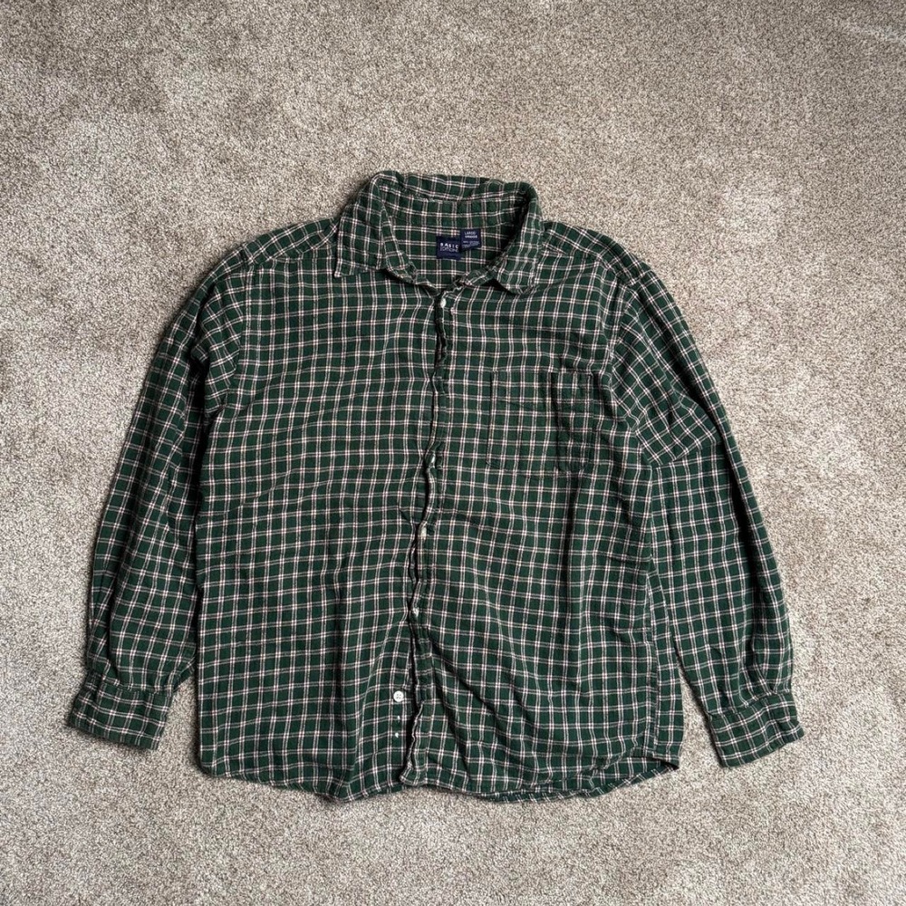 BASIC EDITIONS GREEN FLANNEL